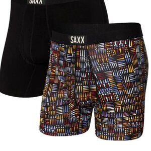Saxx ULTRA 2 pack Boxer Briefs Ultimate Comfort Desert Grid & Black